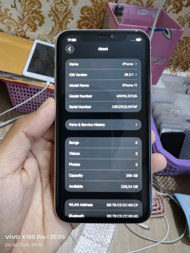 IPhone 11 256GB អេហ្សុីនតួស្អាត98%
