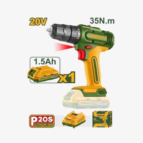 ម៉ូទ័រស្វានប្រើថ្ម 20V | Jadever Cordless Drill JDCDP511