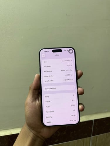 IPhone 15Pro max 256 LL/A ESIM សាណុំណែន Battery 85 🔋✅ តួរបាន 97%