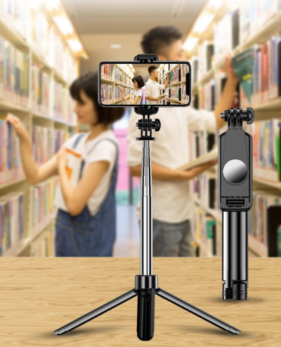 Mobile phone selfie stick universal multi-function Bluetooth tripod Android camera artifact