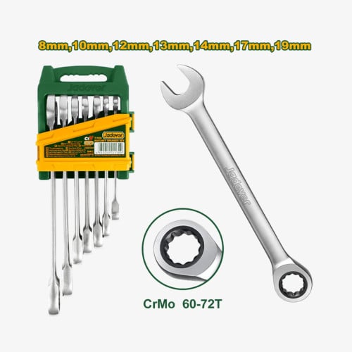 Ratchet Spanner Set 8–19mm 7pcs JDSP4207 JADEVER