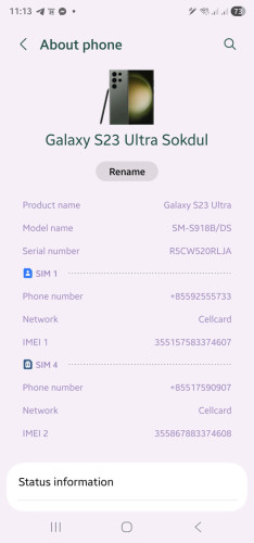 Samsung galaxy S23 Ultra 256G លក់បាទ