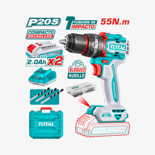 ប្រូម៉ូសិនចូលឆ្នាំ 20% OFF✨ OFF TOTAL 20V Brushless Cordless Impact Drill 20V (TIDLI20558)