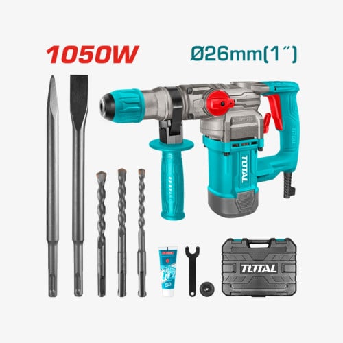 ប្រូម៉ូសិនចូលឆ្នាំ 20% OFF✨ TOTAL Rotary Hammer 1050W SDS Plus (26mm) 1050W (TH110266)