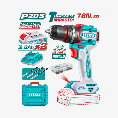 ប្រូម៉ូសិនចូលឆ្នាំ 20% OFF✨TOTAL 20V Brushless Cordless Impact Drill 20V – ម៉ូដែល (TIDLI20768)