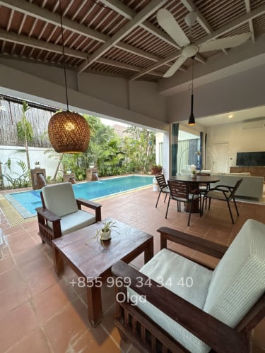🔑  Siem Reap, Private Villa with Pool for Rent (#203)