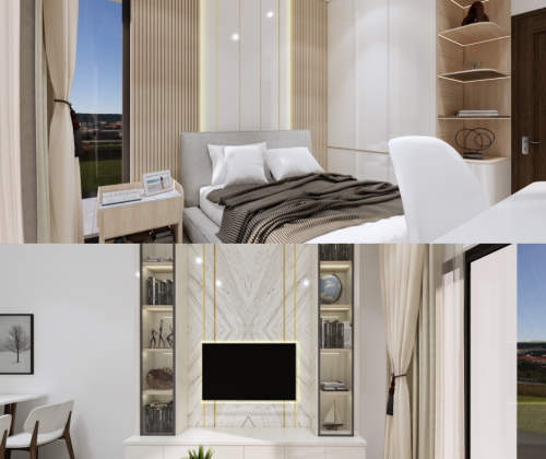 Bedding & TV cabinet