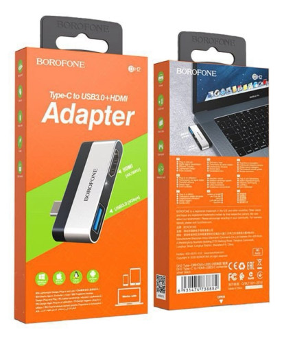 Borofone adapter  type-C to USB3.0 + HDMI