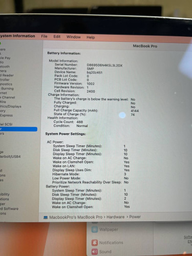 MacBook Pro year 2019 TouchBar Silver