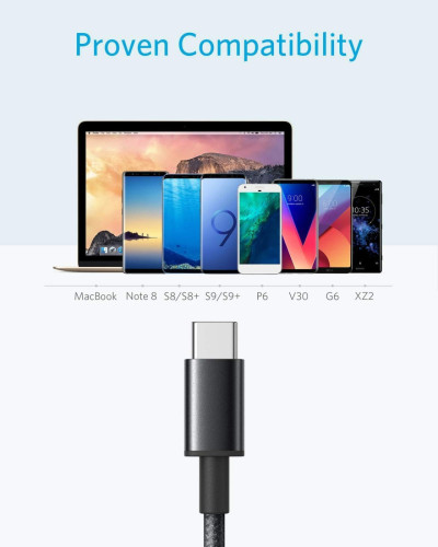 Anker Cable [2 Pack 3ft], USB A to USB C Cable for iPhone 17 Series, Samsung Galaxy (Black)
