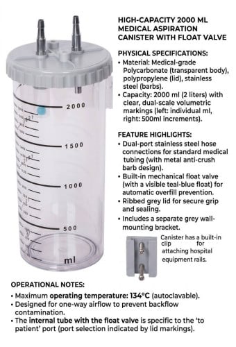 We are able to provide all kind of Medical Aspirator Canister and Spare part of Oxygen system