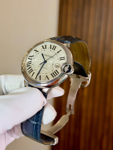 CARTIER BALLON BLEU 3001 42mm SS Silver Dial