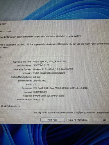 Desktop Dell  i7 12th