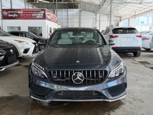 Mercedes C300 AMG 2015 ពណ៌ប្រផេះ គុជភ្លោះ Full ✅