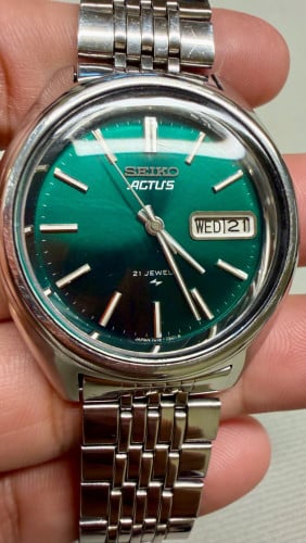Original Super Rare Vintage SEIKO 5 Actus Green Sunburst Dial Automatic JDM 1978 - Condition 80%