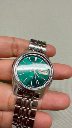 Original Super Rare Vintage SEIKO 5 Actus Green Sunburst Dial Automatic JDM 1978 - Condition 80%