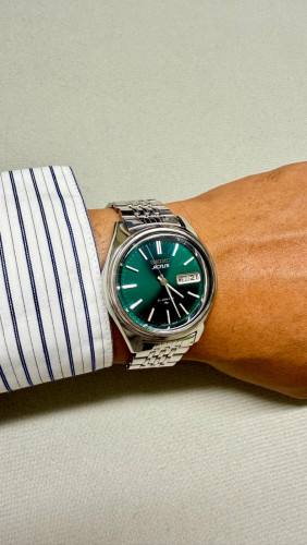 Original Super Rare Vintage SEIKO 5 Actus Green Sunburst Dial Automatic JDM 1978 - Condition 80%