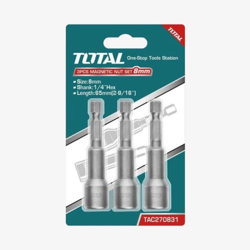 TOTAL 3 Pcs Magnetic Nut Set - TAC270831