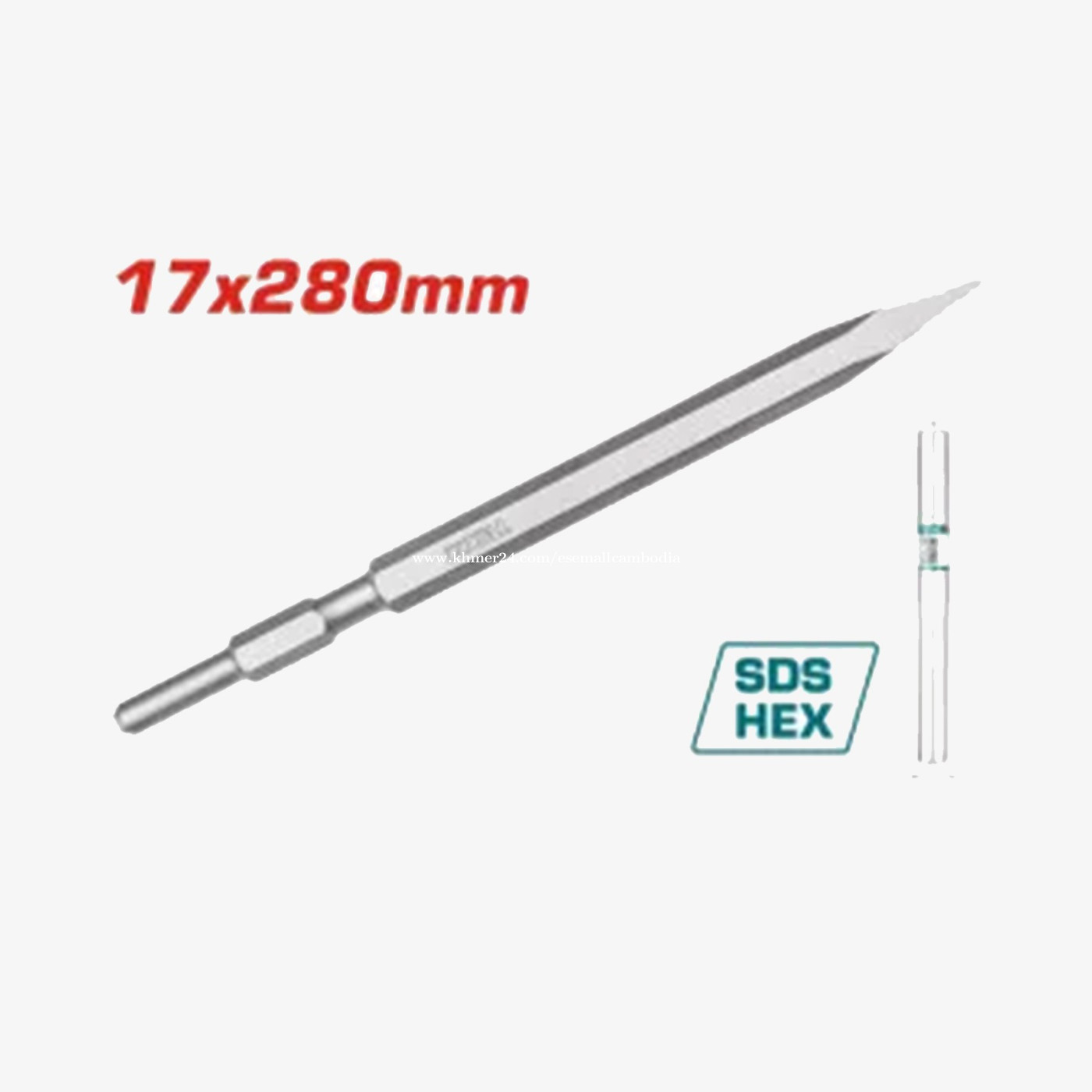 TOTAL Hex Pointed Chisel 17 mm × 280 mm (TAC153171)