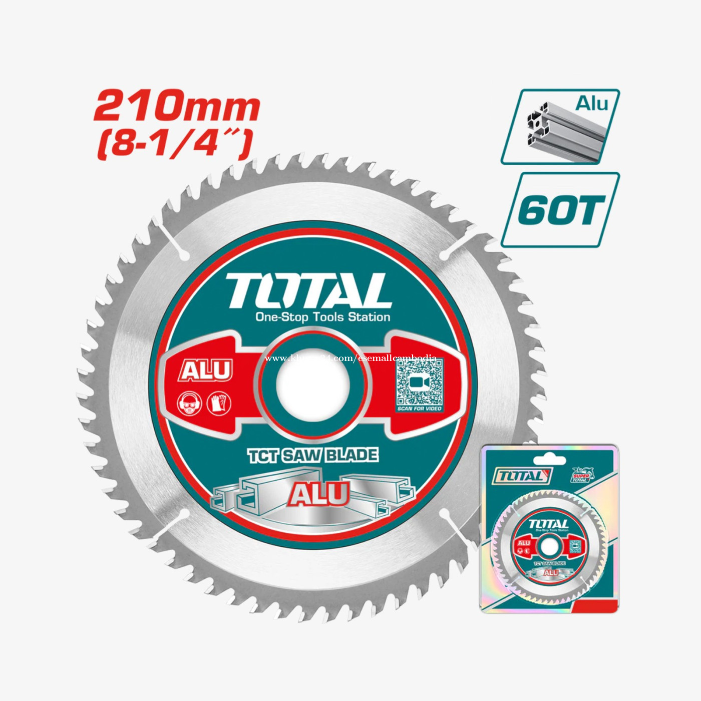 TOTAL TCT Saw Blade for Aluminium 210mm (TAC233523)