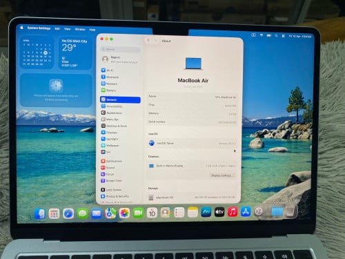 MacBook Air M4 2025 RAM 24GB 512GB តម្លៃមហាពិសេស ថ្មីខ្ចី សាកថ្មទើបបាន23ដង Specs កម្រ