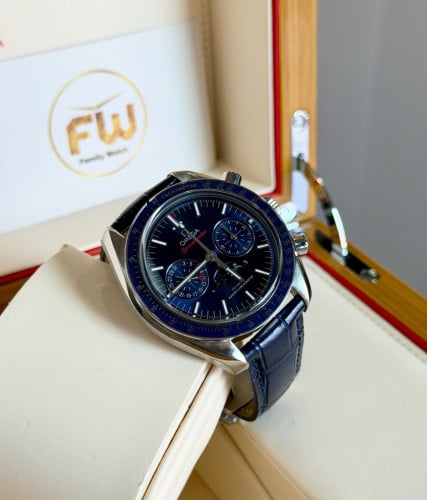 Omega Speedmaster Moonphase 💙Blue Dial 44mm Full Set