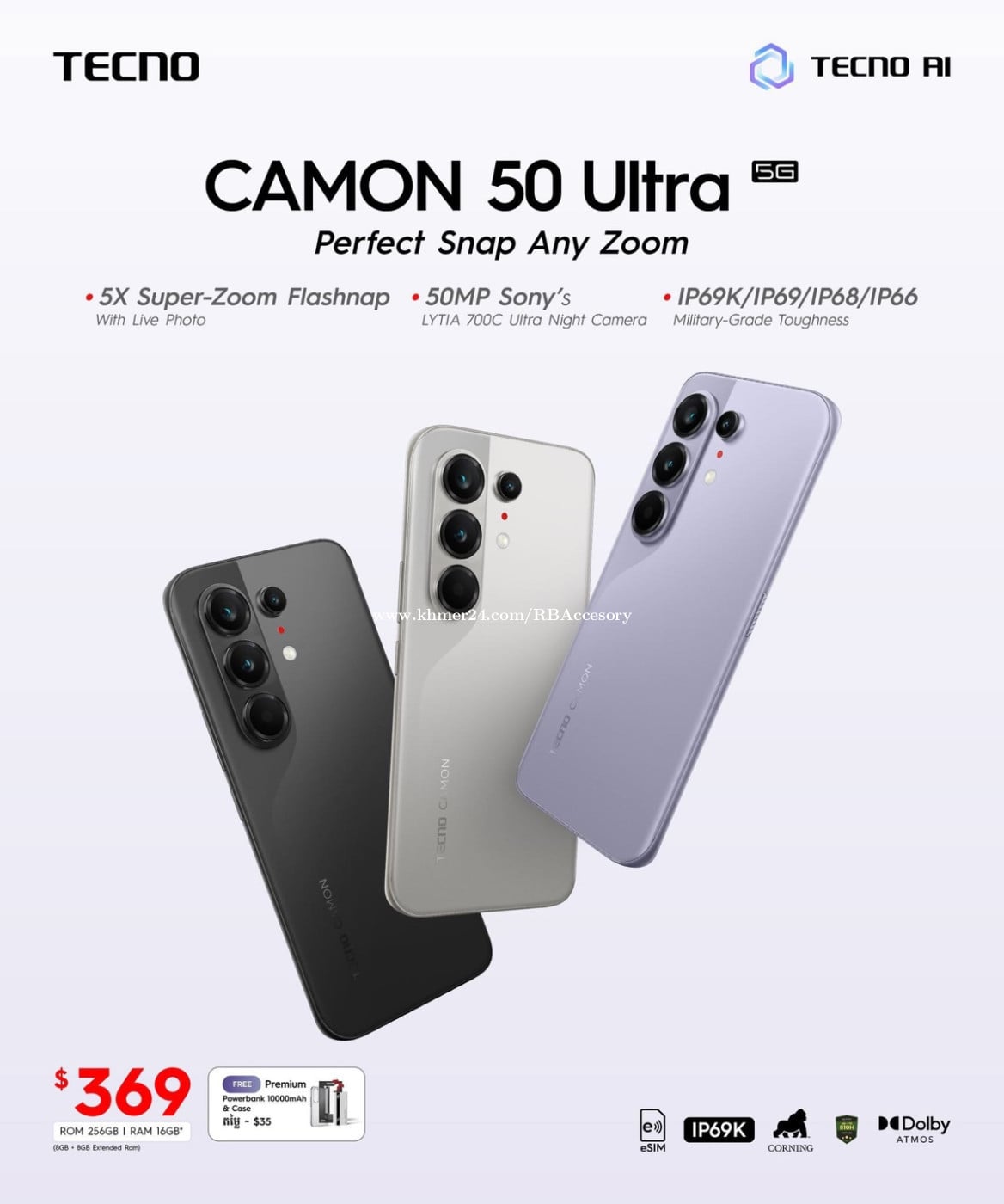 Tecno camon 50 ultra brand new, warranty 1 year free free
