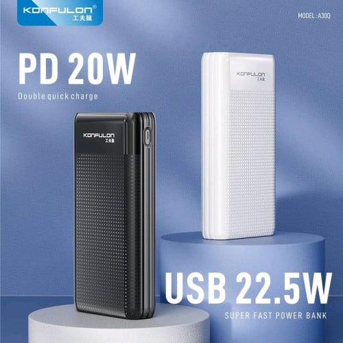 22.5W 20000mah powerbank black color