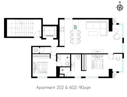 Habitat Condos Tonle Bassac 2 bedroom for rent