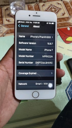 Iphone 7g 128g battery 91% 92% សានុំសុីន ភាគរយថ្មខ្ពស់ តួរ95%