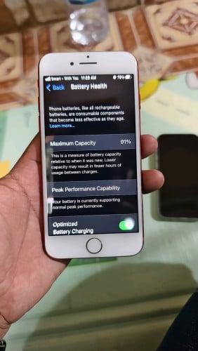Iphone 7g 128g battery 91% 92% សានុំសុីន ភាគរយថ្មខ្ពស់ តួរ95%