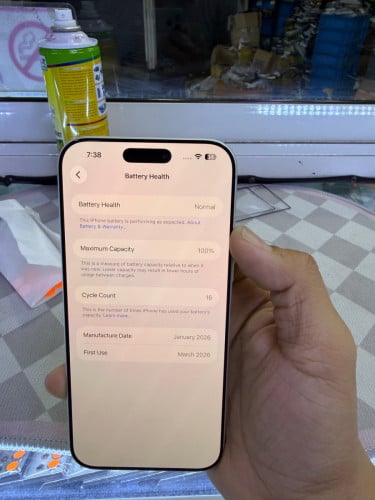 Iphone17PM 256G XA battery 100% សាកបាន 16ដង