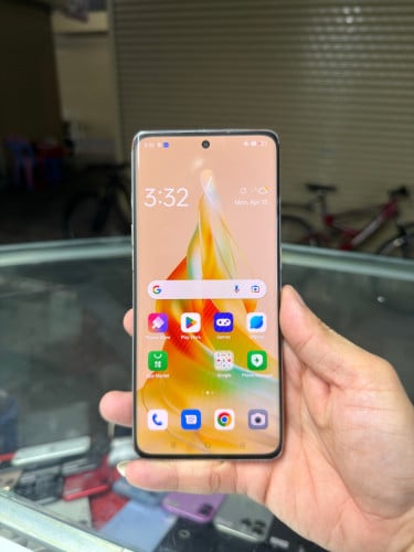 Oppo Reno 9 5G Ram12GB HD256GB Phone Condition 97% , បែកខ្នងក្រោយ , ម៉ាស៊ីនហ្សីន