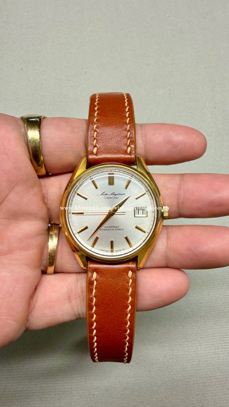 Original Super Rare Vintage SEIKO Skyliner Calendar 21 Jewels Hand-Winding JDM SGP 60 Micron 1966