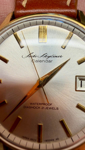 Original Super Rare Vintage SEIKO Skyliner Calendar 21 Jewels Hand-Winding JDM SGP 60 Micron 1966
