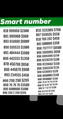 Sale sim smart 098555533, 086443333, 010999968