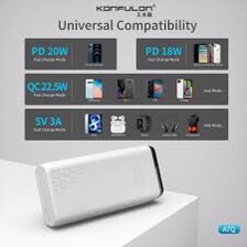 22.5W 20000mah Powerbank white color