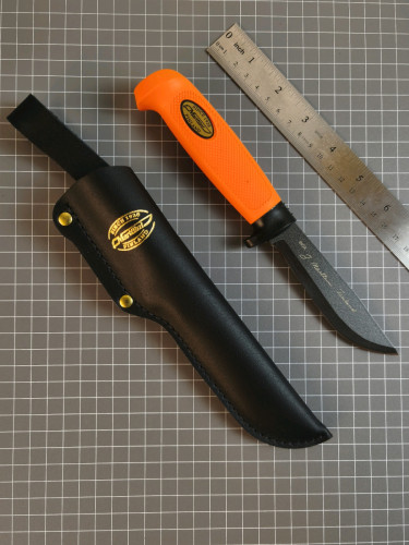 Marttiini Skinning Knife Orange Martef Coated Blade