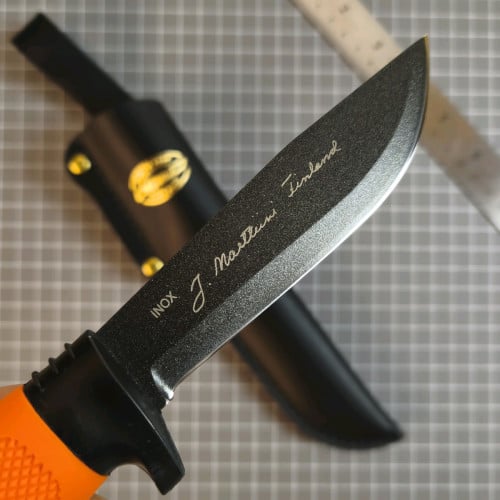 Marttiini Skinning Knife Orange Martef Coated Blade