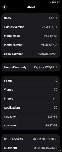 Ipad (A16) 128g only wifiមានប្រអប់ឆ្នាំងសាក់​ មិនមានស្នាមឆ្កូត