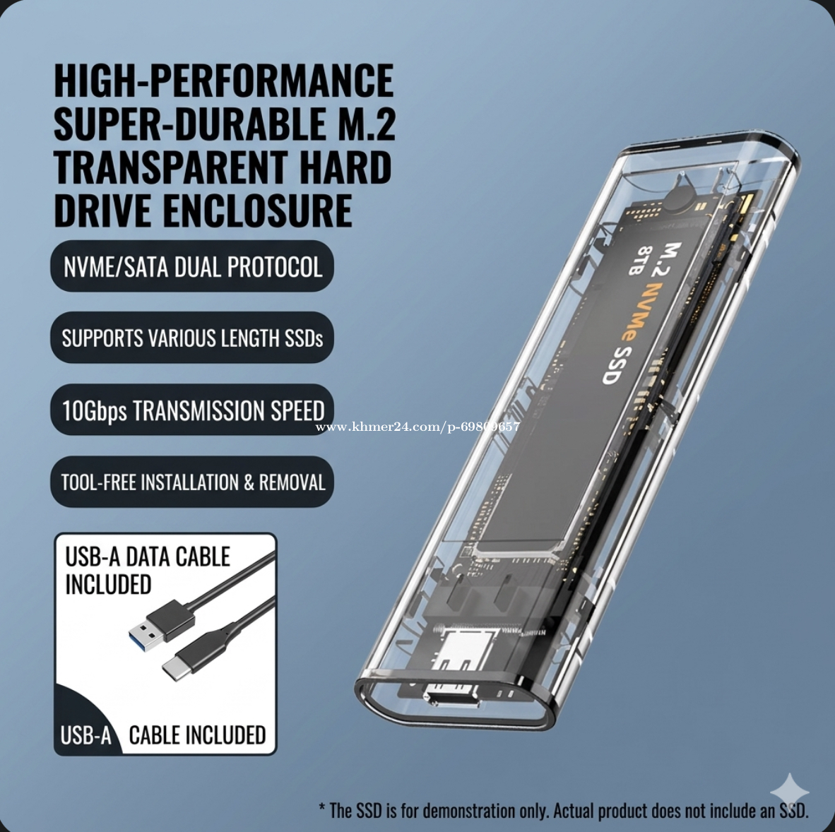 Case M2 NGFF(12$) /NVME(17$) Support SATA USBPort3.1 and Type C / 5.Gbps