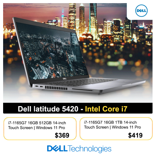 💜 Dell latitude 14 5420 touch | i7-1165G7 16GB 512GB 14" FHD Touch = $369