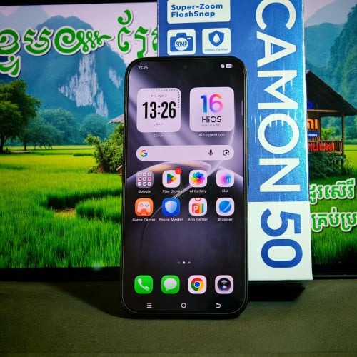 📱Tecno Camon 50 99.99% មានប្រអប់ឆ្នាំងសាកខេត្តស្គ្រីនសោធនាច្រើនខែ (វ៉ៃដូរបាន)