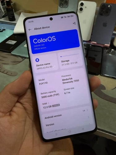 oppo a3 pro 5G 2024 Ram 12 storage 512