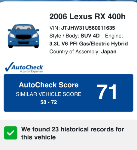 LEXUS RX 400H 2006 Pong2