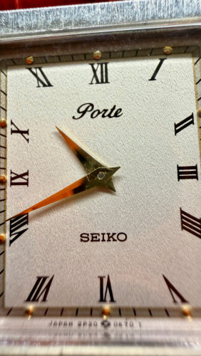 Original Ultra Rare Vintage SEIKO Porte Tank Textured Dial Screws Case SGP JDM 1996 - Con 90%