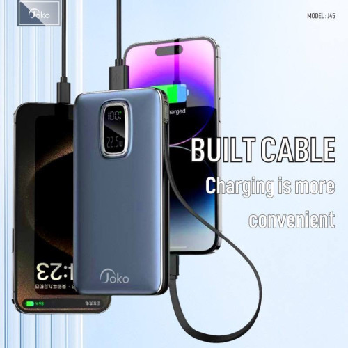 Power bank J45 កម្លាំងថ្ម 20000mAh សាកថ្មលឿន 22.5W សម្រាប់គ្រប់ទូរសព្ទ