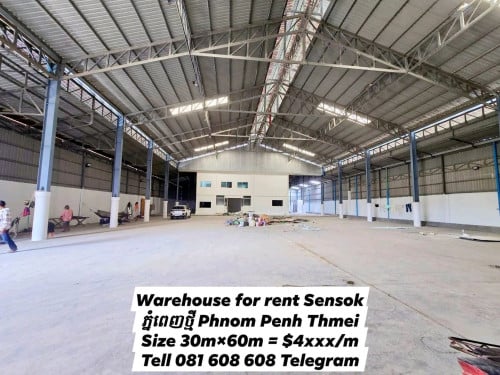 Warehouse1800m2 PP Thmei for rent