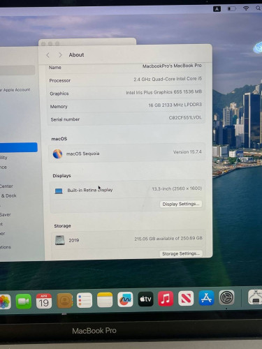 MacBook Pro year 2019 TouchBar Gray