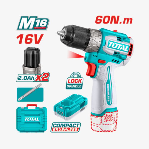 TOTAL Brushless Cordless Drill (TDLI16682)
